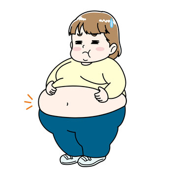  メタボ・肥満に悩む女性のイラスト