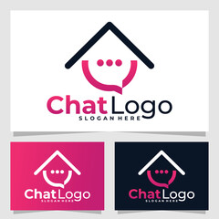 chat logo vector design template