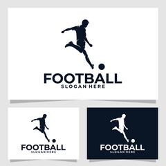 football player logo vector design silhouette