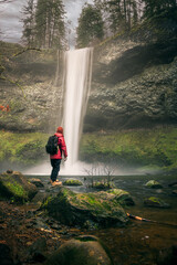 Obraz premium person in the forest