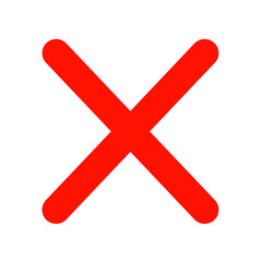 Fototapeta premium Vector flat cross icon on white background. Great for web and mobile. Red