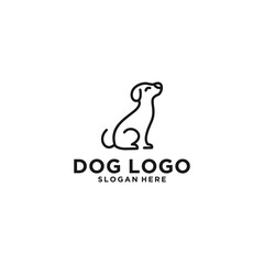 simple dog logo in white background
