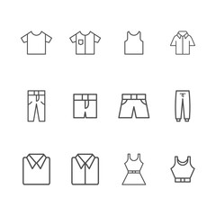 shirt and pants icon in white background