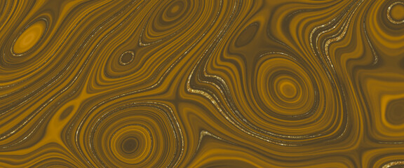 Golden luxury liquify background. Colorful liquid texture with gold and brown glitter. Marble texture. Beautiful drawing with the divorces and wavy lines in gray tones. gold metallic surface.