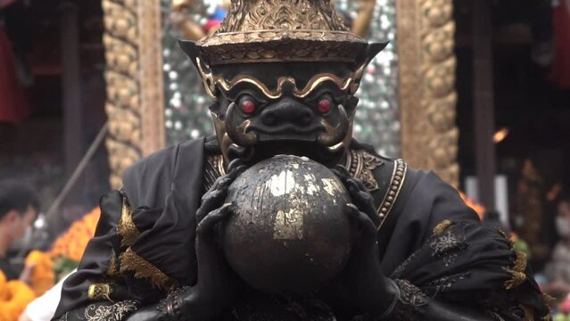 Rahu statue, Hindu god statue in temple. 