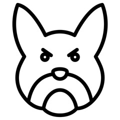 bulldog cartoon cute icon