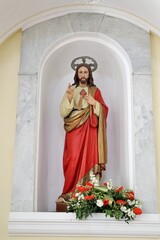 Serrara Fontana -  Statua del Sacro Cuore di Gesu nella Chiesa del Carmine