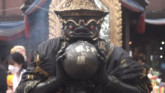 Rahu statue, Hindu god statue in temple. 