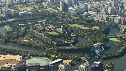 Fototapeta premium 大阪城空撮