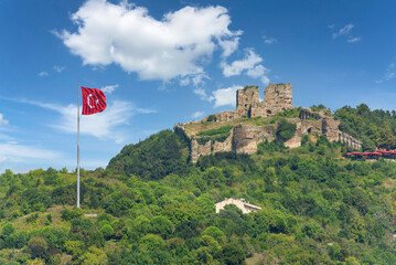 Ruins of Yoros Castle, Yoros Kalesi, or Genoese Castle, an ancient Byzantine castle at the...