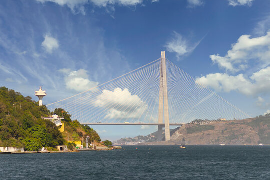 Yavuz Sultan Selim suspension bridge, located near the Black Sea entrance of the Bosphorus strait, Sariyer district, Istanbul, Turkey