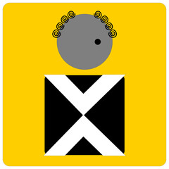 Grey face person art illustration