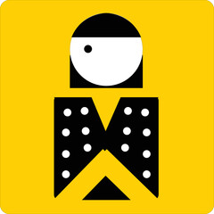 black and white girl vector