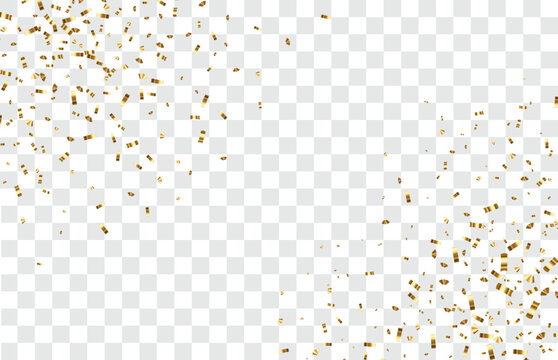 Falling shiny golden confetti