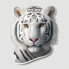 Realistic tiger paper sticker. Generative AI