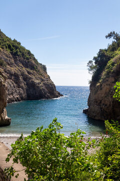 Crapolla fjord in Torca, on the Amalfi coast. there are remains of Roman ruins