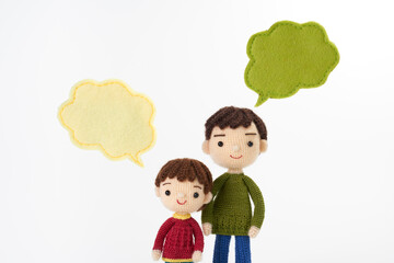 あみぐるみ人形　吹き出し白背景