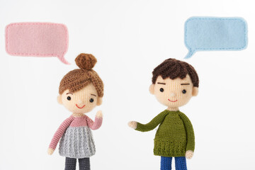 あみぐるみ人形　吹き出し白背景