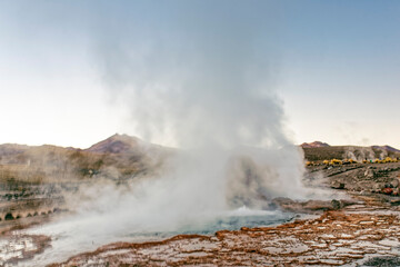 Fototapeta na wymiar Chile, El Tatio - geyser field located in the Andes Mountains.