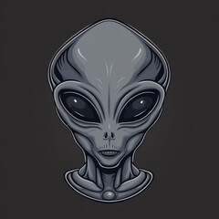 Fototapeta na wymiar Alien face vector logo. Generative AI