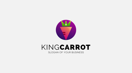 Carrot king and natural business logo icon design template