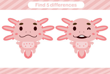 Find five differences of animal Education game for kids