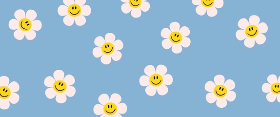 pattern with yellow flowers, wallpaper vintage flower