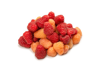 Tasty raspberries isolated on  white background.