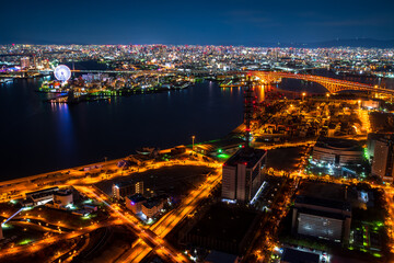 Fototapeta na wymiar 大阪咲洲庁舎コスモタワー展望台からの夜景