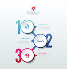 Circular Connection Steps business Infographic Template with 3 Element