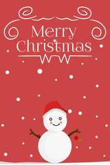 christmas greeting card with snowman