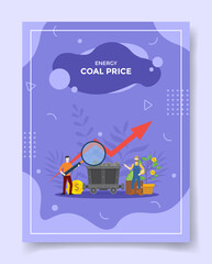 coal price increase energy crisis concept for template of banners, flyer, books, and magazine cover