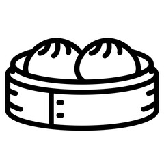 steamed bun line icon