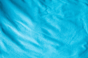 blue cotton fabric texture clothes turquoise crumpled fabric background jersey folds