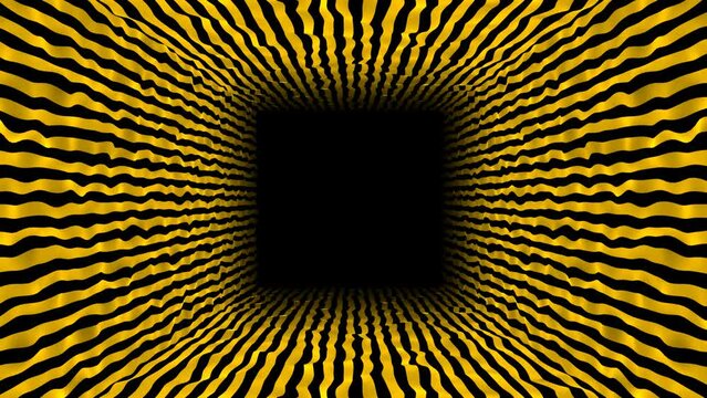 Rainbow animated background frame. Wave motion of chaotic lines, stripes, ribbons. 3d tunnel. Texture of hypnosis rays. Computer screensaver for technology, presentations, business, shares. 4k