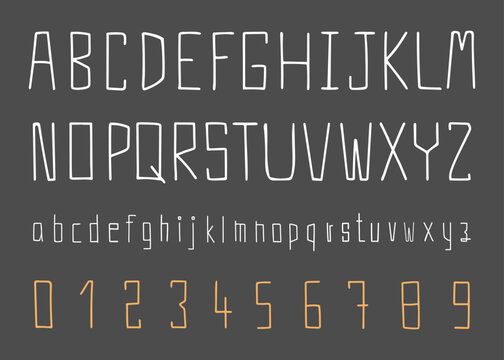 Written alphabet lettering, abc latin alphabet, grunge font style
