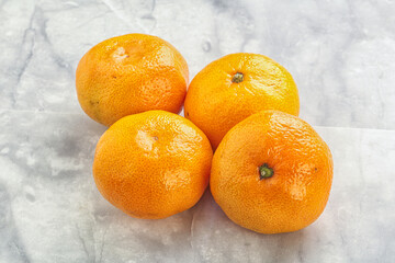 Fresh ripe juicy yellow mandarin