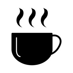 Coffee icon, breakfast drink cafe, cappuccino, hot simple isolated illustration, vector line