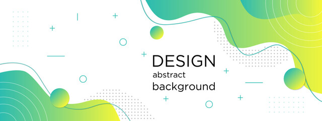 Colorful template banner with gradient color. Design with liquid shape.