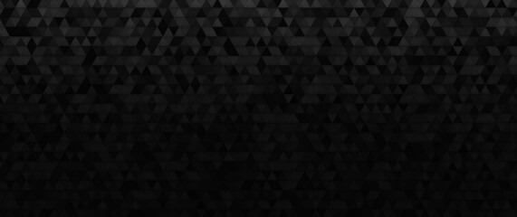 Black tone color with Abstract geometric triangles mosaic pattern background. Vector illustration