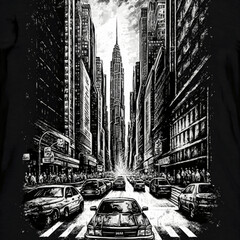 Fototapeta na wymiar New York city vector illustration for design, logo or t-shirt. Generative AI
