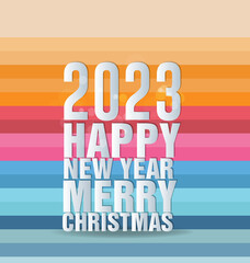 Happy new year 2023. luxury Christmas background design for greeting card, discount poster or sale banner