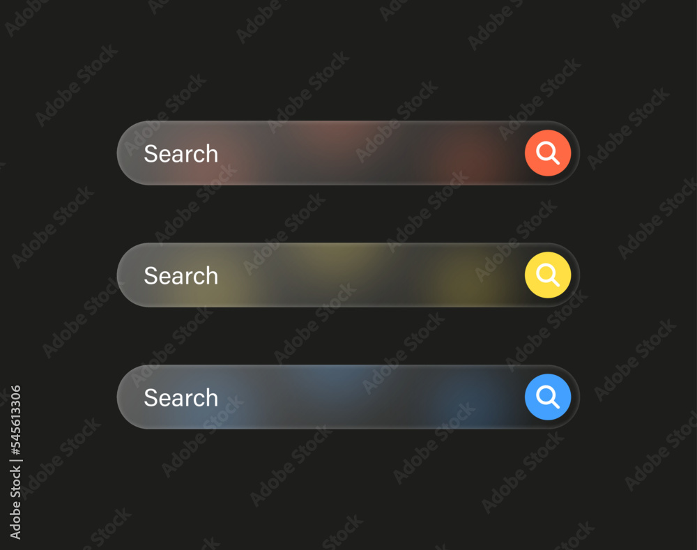 Fototapete search bar frame with magnifier icon in glassmorphism background with transparent glass . search box