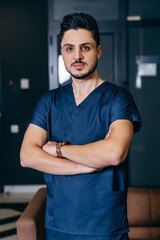 Fototapeta na wymiar Portrait of turkish or arabian male nurse