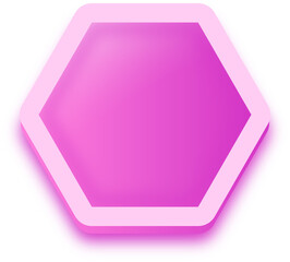 Polygon shape buttons in pink colors. User interface element illustration.