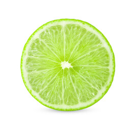 A half of slice lime isolated on white background