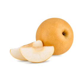 Korean pear on white background