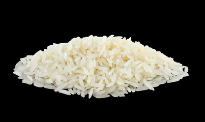 rice isolated on black background