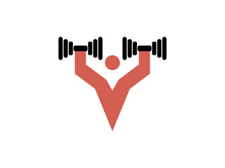 gym logo flat design vector illustration