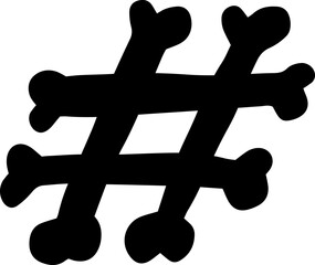 symbol hashtag Bone Alphabet